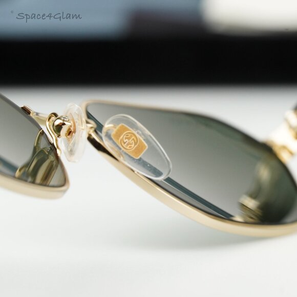 Gucci Women Sunglasses Gold Black Grey Geometric GG1593S 001 BRAND NEW main image 9
